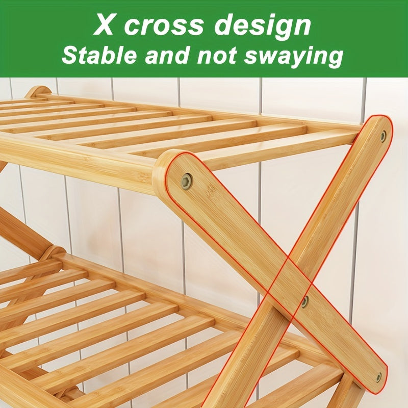 Golden Oakwood Plant Rack, Indoor Living Room Floor Standing Plant Pot Rack, Balcony Decoration Shelf Assembly