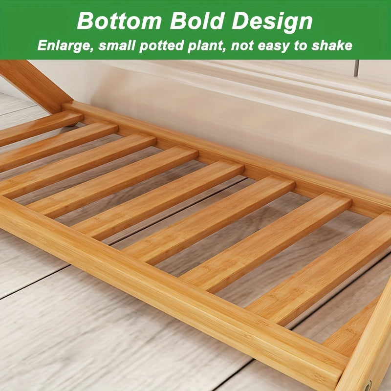 Golden Oakwood Plant Rack, Indoor Living Room Floor Standing Plant Pot Rack, Balcony Decoration Shelf Assembly